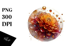 Abstract Glossy Marigold Watercolor Splash PNG Product Image 1