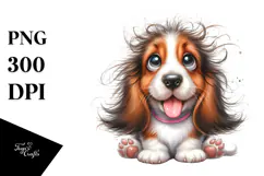 Cute Basset Hound with Big Eyes PNG Product Image 1