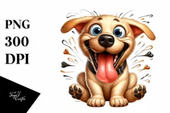 Funny Crazy Labrador Retriever | Watercolor Clipart Product Image 1