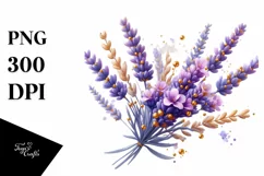 Shiny Lavender Golden Watercolor Splash | Clipart Product Image 1
