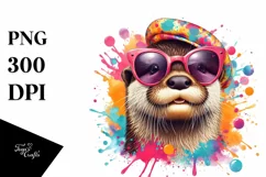 High Detail Watercolor Otter Sunglasses Product Image 3