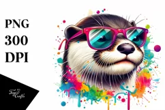High Detail Watercolor Otter Sunglasses Product Image 1