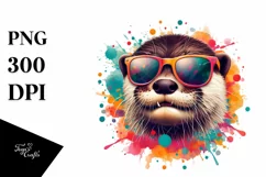 Quirky Otter with Vibrant Artistic Style | Sublimation | Product Image 1