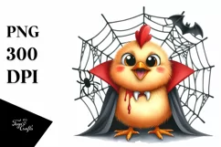 Funny Chicken in Front of Spider Web | Sublimation Clipart Product Image 3