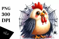 Funny Chicken in Front of Spider Web | Sublimation Clipart Product Image 3