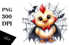 Funny Chicken in Front of Spider Web | Sublimation Clipart Product Image 1