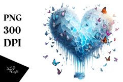Icy Butterfly Heart PNG Product Image 1