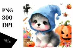 Baby Dog for Halloween | Cute Art Clipart Product Image 1