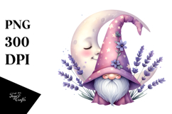 Cute GNOME with Big Hat and Floral Ornament PNG Product Image 1
