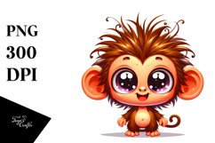 Colorful Baby Monkey Cartoon | Sublimation Clipart Product Image 3