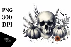 Vintage Halloween Skull PNG Product Image 3