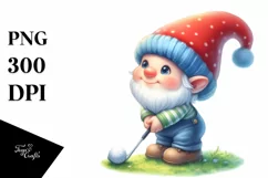 Cute Baby Gnome Playing Golf |Sublimation Clipart Product Image 3