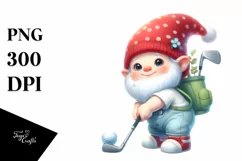 Cute Baby Gnome Playing Golf |Sublimation Clipart Product Image 3