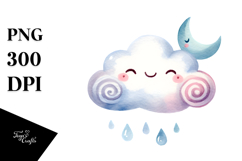 Simple Smiling Cloud PNG Product Image 1