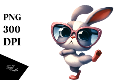 Playful Rabbit with Sunglasses PNG Product Image 1