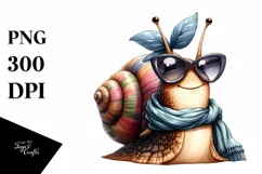Funny Cute Snail Silk Scarf Sunglasses |Sublimation Clipart Product Image 3