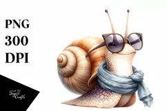 Funny Cute Snail Silk Scarf Sunglasses |Sublimation Clipart Product Image 1
