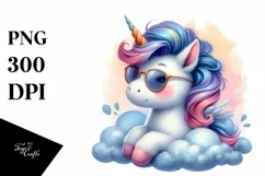 Whimsical Colorful Baby Unicorn | Sublimation | Clipart Product Image 3