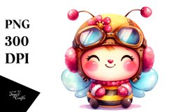 Vibrant Baby Bee in Aviator Suit PNG Product Image 1