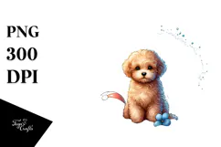 Cute Bichpoo in Sand | Sublimation | Clipart Product Image 1