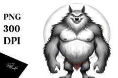 Funny Werewolf Digital Painting PNG Product Image 1