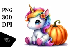 Vibrant Baby Unicorn Clipart Product Image 1