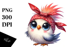Whimsical Bird with Bandana PNG Product Image 1
