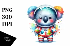 Wimsical Koala with Astronaut Helmet PNG Product Image 3