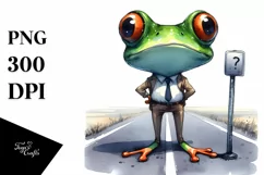 Frog Standing Phishing Road |Sublimation Clipart Product Image 3