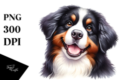 Happy Bernese Mountain Dog in Watercolor PNG Product Image 1