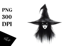 Evil Witch with Black Cat Clipart Product Image 1