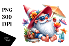 Whimsical Gnome Drinking Cocktail PNG Product Image 1