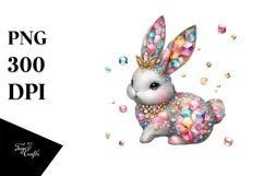 Colorful Bunny Made of Diamonds PNG Product Image 1
