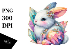 Colorful Bunny Made of Diamonds PNG Product Image 1
