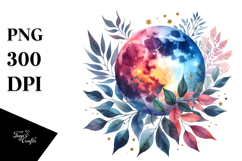 Abstract Moon Foliage Stars Clipart Product Image 1