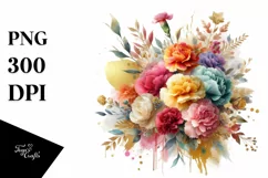 Colorful Bouquet with Carnation and Splash | Clipart Product Image 3