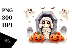 Simple Halloween Mummy's Tomb PNG Product Image 1
