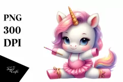 Colorful Baby Unicorn Dancing | Sublimation | Clipart Product Image 1