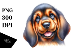 Watercolor Happy Bloodhound PNG Product Image 1