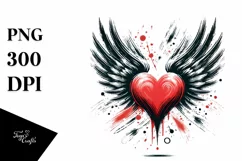 Heart Wings Paint Brush PNG Product Image 1