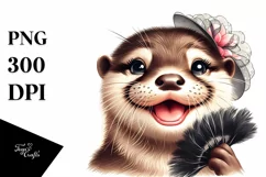 Funny Cute Otter Portrait Sticker Clipart Product Image 1