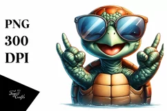 Funny Turtle Rocker Sign | Watercolor Clipart Product Image 3