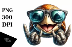 Funny Turtle Rocker Sign | Watercolor Clipart Product Image 1