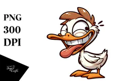 Goofy Duck with Silly Smirk PNG Product Image 1