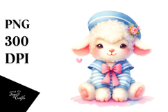 Pastel Baby Lamb Sailor Suit, PNG Product Image 1
