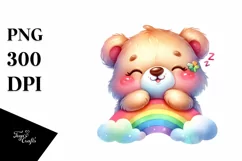 Colorful Baby Bear Smiling | Watercolor Clipart Product Image 3