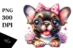 Watercolor Happy French Bulldog PNG Product Image 1