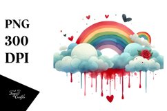 Simple Clouds with Rainbow PNG Product Image 1