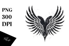 Distressed Heart Wings PNG Product Image 1