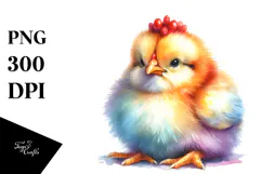 Colorful Baby Chicken Cute Moon Clipart Product Image 1